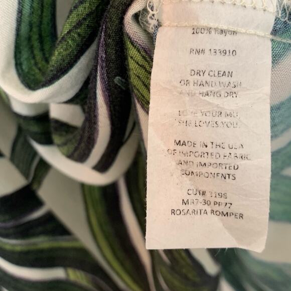 Show Me Your MuMu Rosarita Romper in Peruvian Palm Breeze Small - Picture 7 of 9